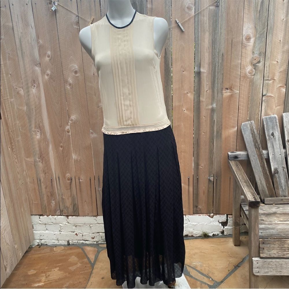 SANDRO HANAE CHIFFON MAXI DRESS BLK BLUSH Size 2 - Picture 5 of 16